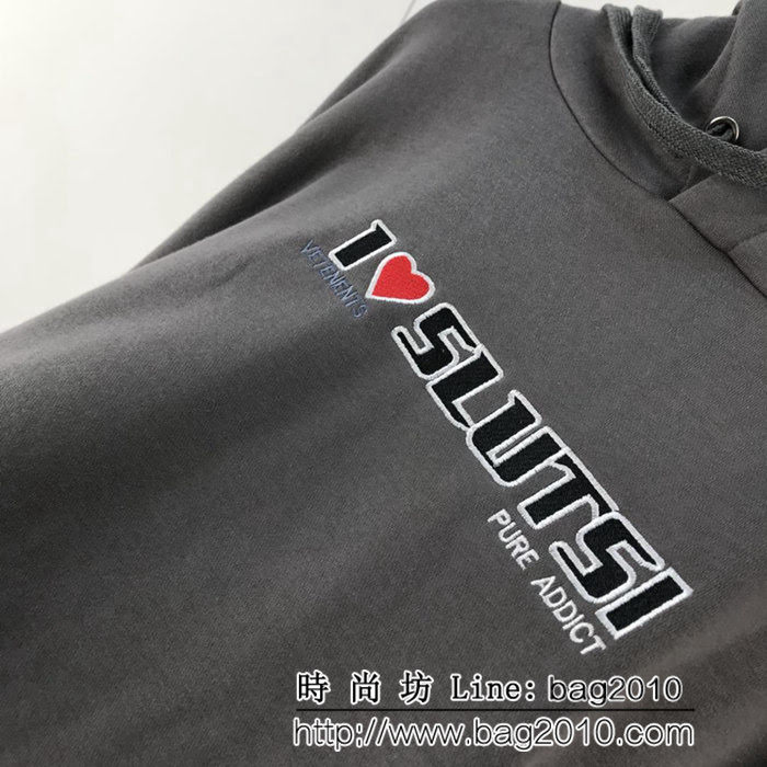 Vetemets維特萌 18ss秋冬新款 前後刺繡 連帽加絨衛衣 男女同款 ydi1687